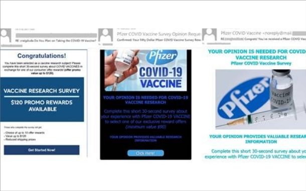 An example of a fake email sent on behalf of vaccines producers