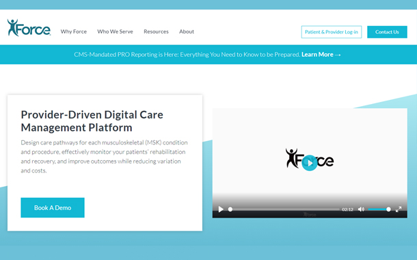 Force Therapeutics available on AWS Marketplace providing remote physical therapy