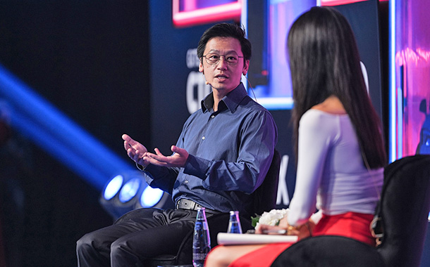 Pony.ai co-founder and CFO Dr. Leo Wang speakin at GITEX GLOBAL 2023 on day two of the show